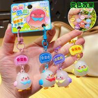 UV Color-Changing Parrot Couple Keychain Set for Bags and Accessories