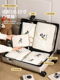 Travel Compression Packing Cubes for Clothes, Waterproof Luggage Organizer Bags for Down Jackets and Underwear
