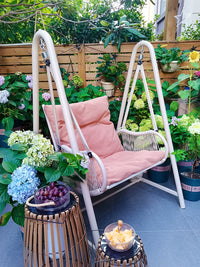 Mei Qi Rattan Woven Swing Chair with Cushion for Indoor Outdoor Patio Garden Balcony