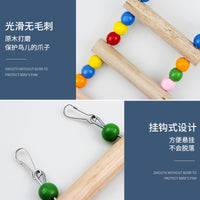 Parrot Wood Ladder Swing Toy for Birds Cage Training and Chewing