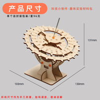 Wooden Assembly Model Mechanical Sundial Educational Toy