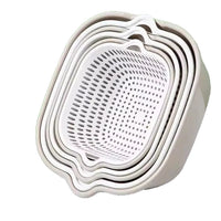 Food Grade Plastic Double-Layer Drain Basket Set for Kitchen, Living Room, Thickened Washing and Draining Basket, Household Fruit Plate