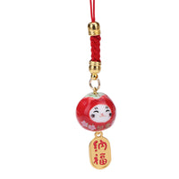 Ceramic Maneki-Neko Persimmon Charm Keychain for Bags and Keys