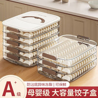 Food Grade Multi-layer Dumpling Storage Box with Lid for Refrigerator, Freezer Safe