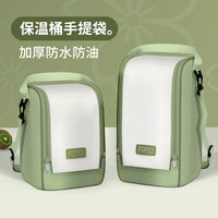 Round Insulated Lunch Bag for Bento Boxes and Thermal Pots, Portable Tote with Thick Aluminum Foil Lining