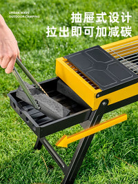 Urbanwave Portable Stainless Steel Folding BBQ Grill for Outdoor Camping and Picnics