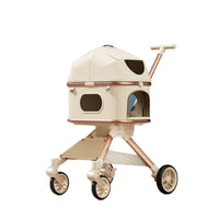 Pet Stroller One-Key Foldable Aluminum Alloy Shock-Absorbing Lightweight for Small Dogs and Cats