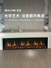 Zhenman High-End Holographic Electric Fireplace with Simulated Flame for Villas and Living Rooms