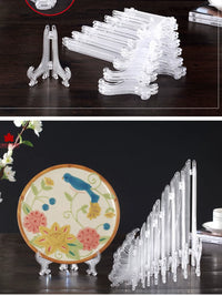 Clear Plastic Display Stand for Decorative Plates, Photo Frames, and Art