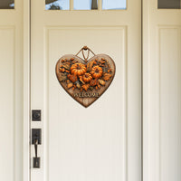 Thanksgiving Wooden Heart Pumpkin English Slogan Wall Decal
