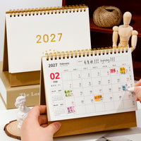 2027 Desk Calendar Kraft Paper Ivory White Minimalist Monthly Planner Ornament