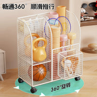 Garden Tool Storage Rack with Wheels - Home Yard Shovel Hoe Organizer Cart