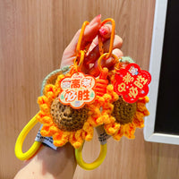 Sunflower Knitted Keychain Pendant for Graduation & Exam Motivation