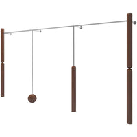 Garment Display Rack Stainless Steel with Wood Grain Wall-Mounted Clothing Store Display Shelf