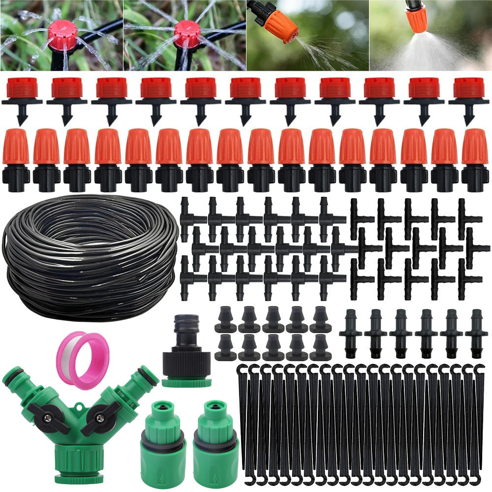 30m DIY Automatic Garden Misting & Drip Irrigation System for Cooling & Watering