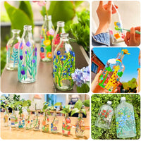 DIY Hand-Painted Glass Bottle Craft Kit for Kids, Creative Painting Vase Art Set