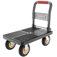 Foldable Platform Hand Truck with Silent Wheels for Warehouse and Moving