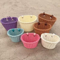 Hand-Woven Wicker Basket for Kids' Scooters and Balance Bikes, Rattan Bicycle Front Basket