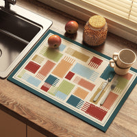 Diatomaceous Earth Absorbent Drying Mat for Kitchen Countertops, Heat Resistant Table Mat for Dishes and Utensils