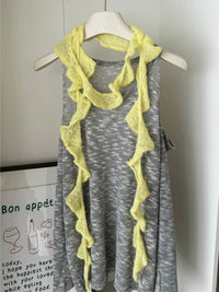 Y2K Irregular Spiral Knit Scarf for Women - Trendy Decorative Necktie