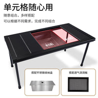 IGT Modular Outdoor Camping Table with Pegboard, Folding BBQ Table with Hooks & Stainless Steel Storage Box
