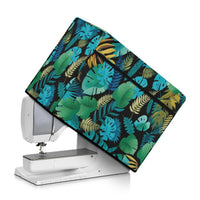 Tropical Floral Print Sewing Machine Dust Cover with Zipper Pocket