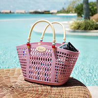 Portable Shower Caddy Beach Tote Basket for Bathroom, Swimming, and Picnic