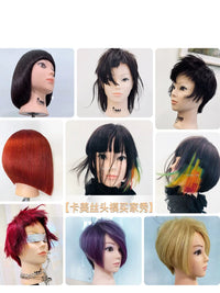 100% Human Hair Mannequin Head for Hairdressing Practice, 10-16 inch