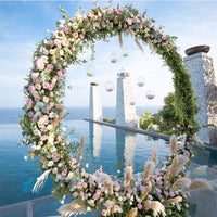 Double Round Metal Wedding Arch for Outdoor Background Decoration