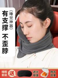 U-Shaped Travel Neck Pillow for Airplane Train Car Naps, Portable Cervical Support Pillow