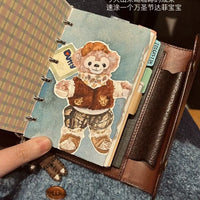 Vintage Brown M5 Loose-Leaf Leather Journal Notebook for Students & Travelers, Portable Pocket Diary with Lined/Grid/Blank Pages