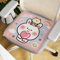 Cartoon Ice Silk Seat Cushion for Office Chair & Dormitory, Breathable & Non-slip Washable Pad