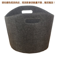 Round Felt Firewood Basket with Handles, Multi-Color Storage Bin for Fireplace Logs