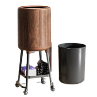 Wood Grain Trash Can with Lid for Living Room Bedroom Kitchen Bathroom, Large Capacity