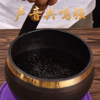 Tibetan Singing Bowl Set for Meditation & Yoga - Hand-Hammered Copper Sound Therapy Bowl with Cushion & Mallet