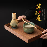 Traditional Japanese Matcha Tea Ceremony Set with Whisk, Scoop, and Bowl