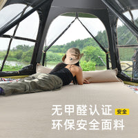 Hexagonal Blackout Camping Tent with Sunshade and Rain Protection, Quick Setup for Outdoor Family Fun