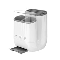 U-Shaped Kitchen Knife Block with Cutting Board & Utensil Holder