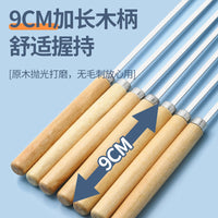 Stainless Steel Skewers with Wooden Handle for BBQ Grilling, Kebab Tools