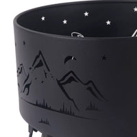 Portable Outdoor Camping Fire Pit with Grill Grate - Round Wood Burning Stove for Heating & Cooking
