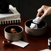 Wabi-Sabi Style Ceramic Desktop Trash Can for Home and Office