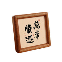 Solid Wood Square Photo Frame with Rounded Corners for Desk Display