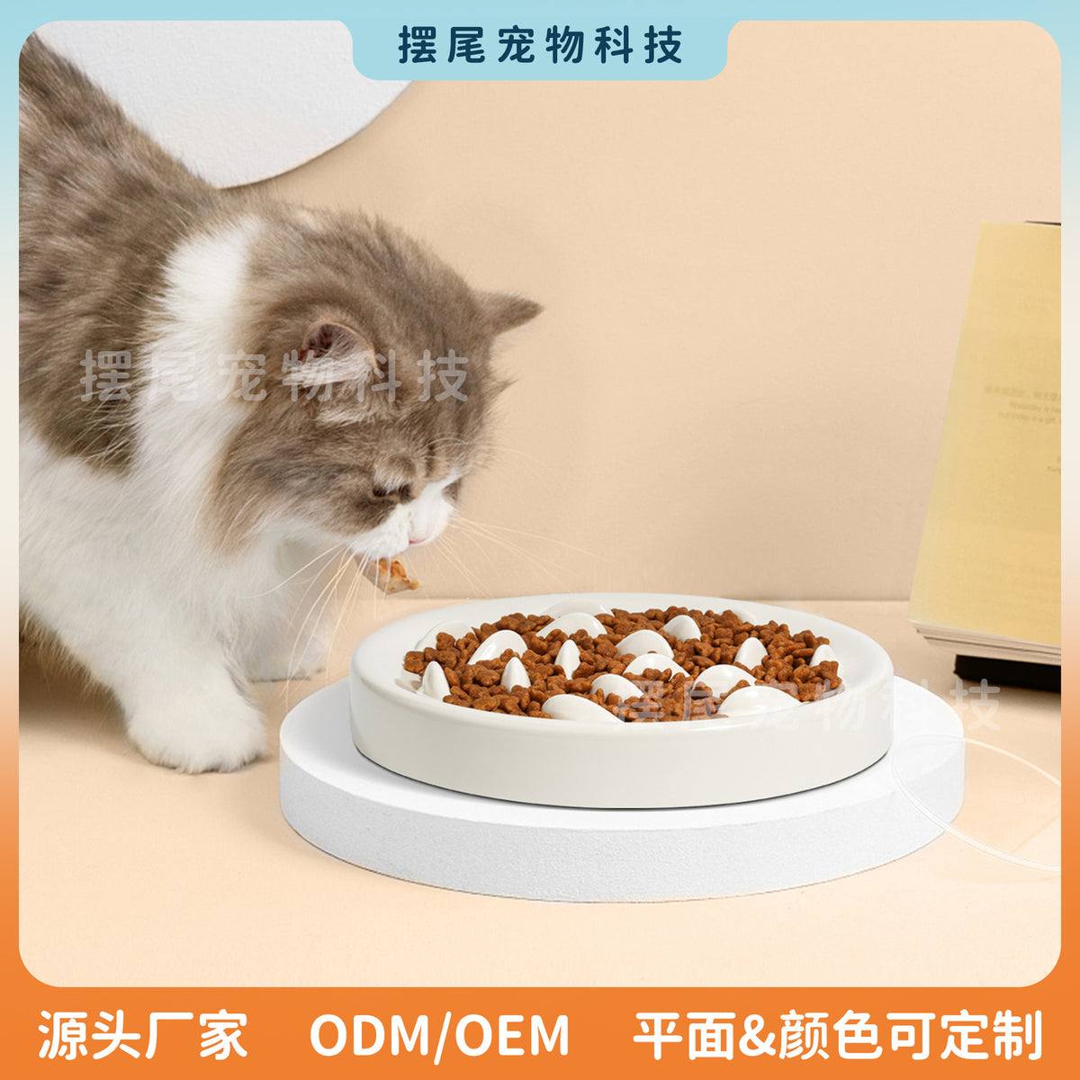 Pet Slow Feeder Bowl for Dogs and Cats - Anti-Gulping Bloat Stop Dish