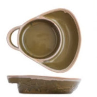 Vintage Ceramic Divided Baking Dish with Handle for Gratin, Desserts, and Salads