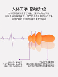 Industrial Noise Cancelling Silicone Earplugs with Cord for Work and Sleep