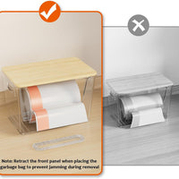 Stackable Clear Plastic Storage Bins with Bamboo Lids and Card Slots for Home Organization