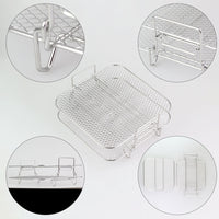 Air Fryer Silicone Pot Double Layer Rack for 7.5L-8L Dual Basket Air Fryers