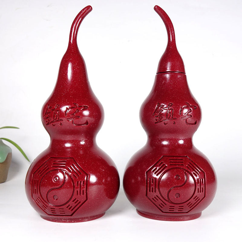 Cinnabar Gourd Ornament for Home and Office Decor