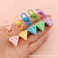 Cute Cheese Block Keychain Pendant for Bags and Keys