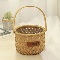 Handwoven Wicker Storage Basket with Handle for Gifts and Home Decor